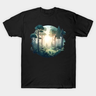 Forest at Dawn Low Poly T-Shirt